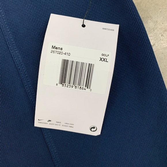 Nike Men’s Navy Blue Dri-Fit Golf Short Sleeve Collared Polo NEW w/ Tag L XL 2XL - Picture 3 of 4